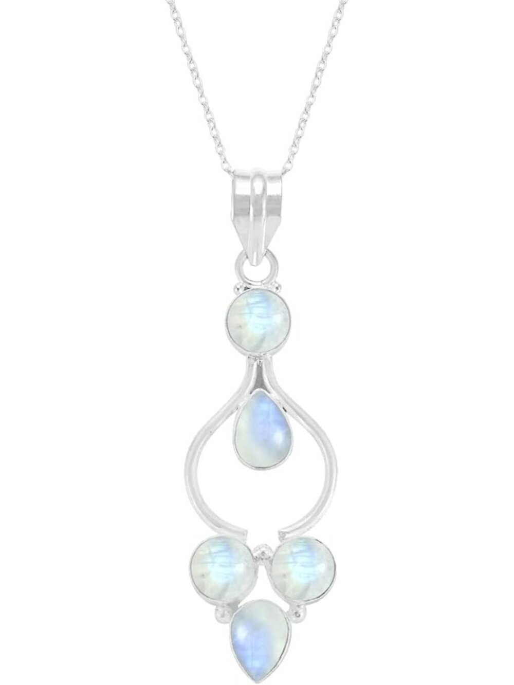 Handmade Silver Overlay Pendant Necklace with Multi-Shaped Gemstones, Unique